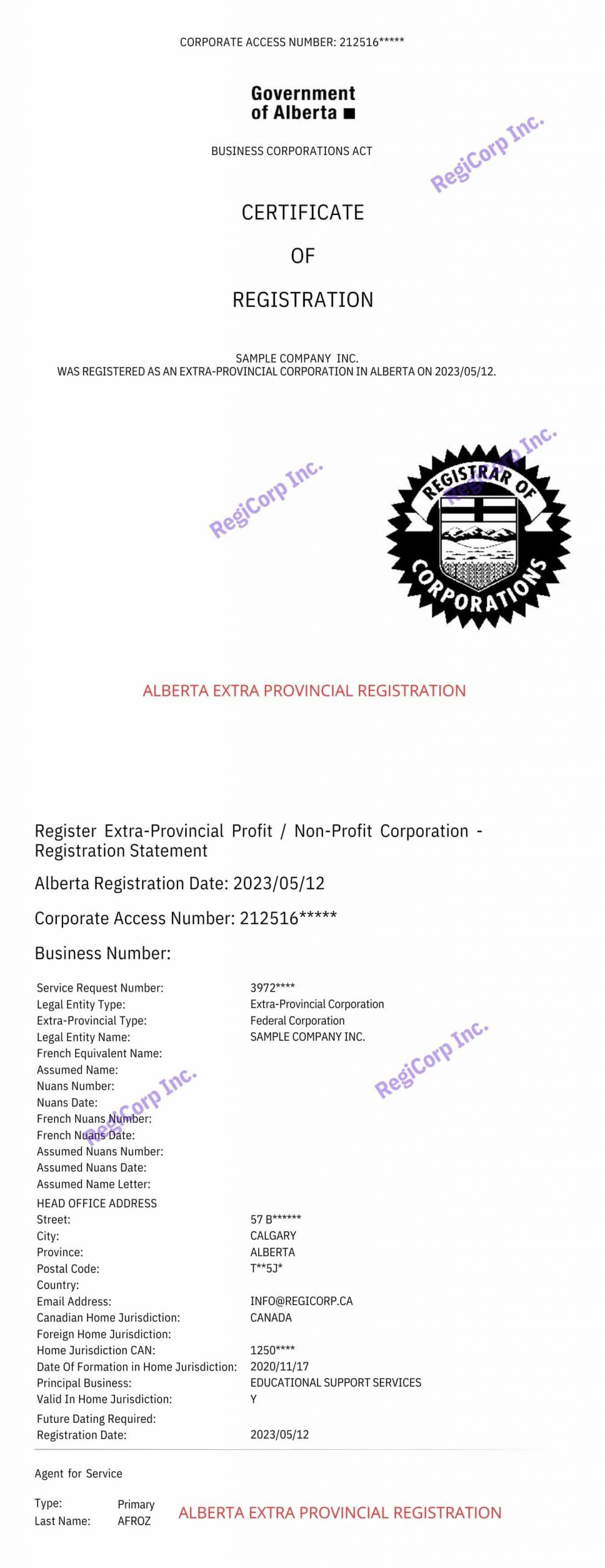 Extra Provincial Registration in Alberta 
